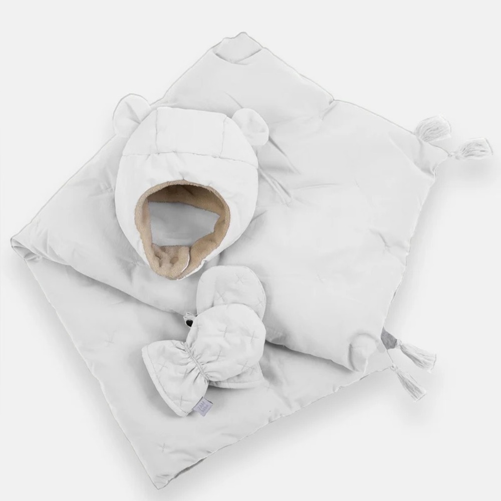 7AM - The Cub Set - Airy | Mitten, Hat & Blanket (size 0-6 mo)